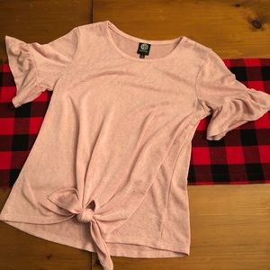 Bobeau Pink Short Sleeve Heathered Shirt